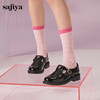 Safiya/索菲娅法式复古T字带玫瑰扣深口粗跟玛丽珍小皮鞋 SFD1112050/SF43112050 商品缩略图1