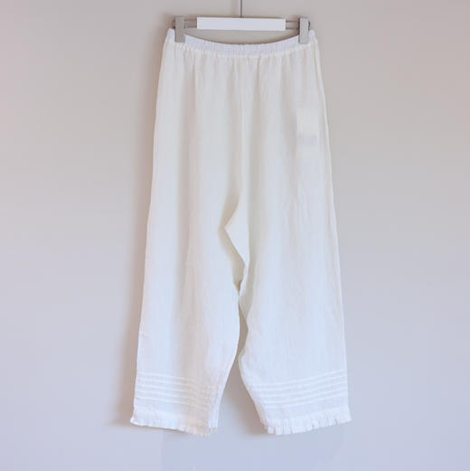 黄阿福｜细支亚麻米白衬裤 商品图4