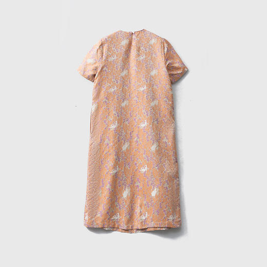 丁摩 高端宋锦连衣裙新中式桑蚕丝旗袍裙短袖女真丝裙子4ZF-009 商品图3