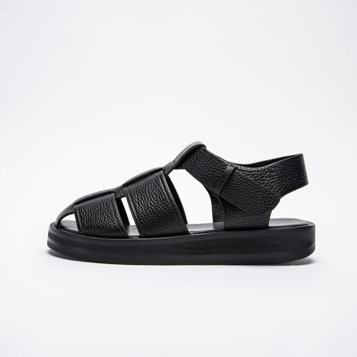 CHCH2024夏季女鞋包头真皮平底猪笼鞋复古缕空编织罗马鞋女鞋 商品图2