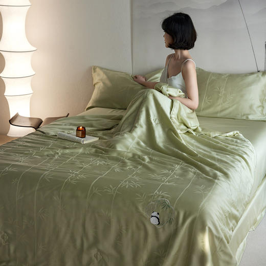 自然醒60支熊有成竹奥地利天丝提花刺绣夏被夏季丝滑凉爽空调被四件套可水洗薄被子TD 商品图0