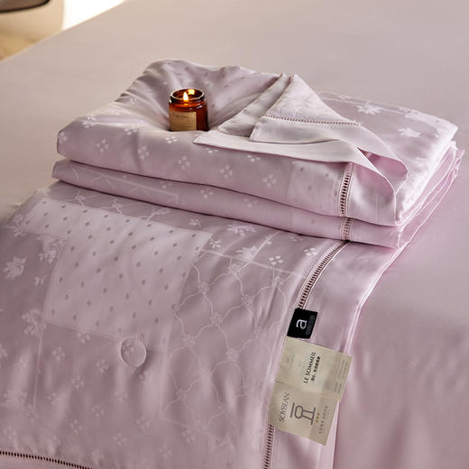 自然醒60支春涧奥地利天丝提花镂空夏被A类母婴大豆莱赛尔空调被四件套简约可机洗丝滑TD 商品图12