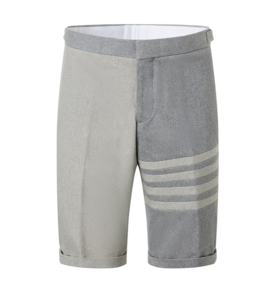 THOM BROWNE 汤姆·布朗 男士4条纹撞色棉质休闲短裤 灰色 MTU308F F0253 035
