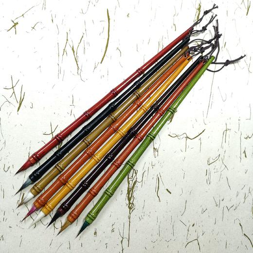 竹节造型八毫八色小楷文房四宝书法班培训选用含墨饱满有弹性 商品图5