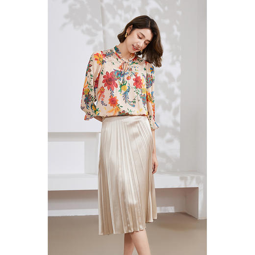 乔万尼新款半身裙a字裙缎面高级感EM2D829 商品图1