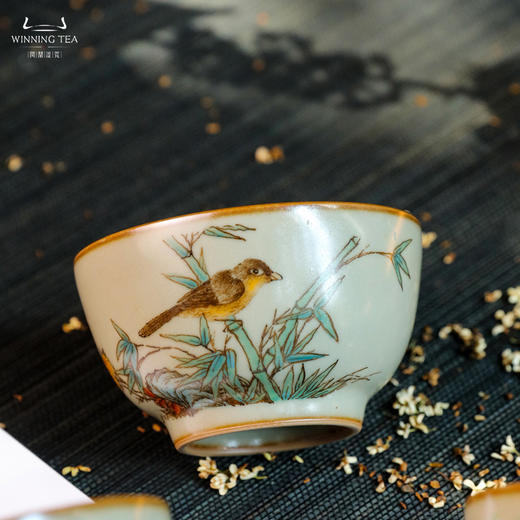 问鼎汝瓷鼎峰柴窑巍澜杯（ 竹子鸟）（缺货） 商品图1