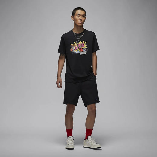 Nike/耐克JORDAN男子印花短袖上衣休闲百搭半截袖纯棉T恤FZ1940-010 商品图4