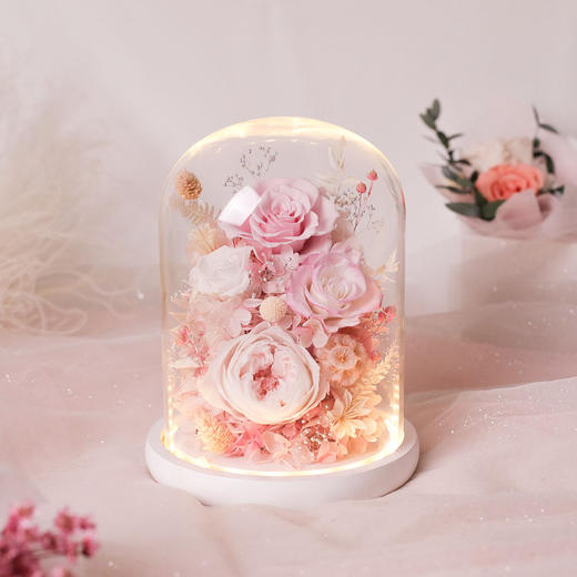 玻璃花园小夜灯永生花 商品图1