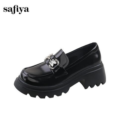Safiya/索菲娅2024秋学院风蝴蝶钻扣百搭轻便增高JK乐福小皮鞋 SF43112069 商品图8