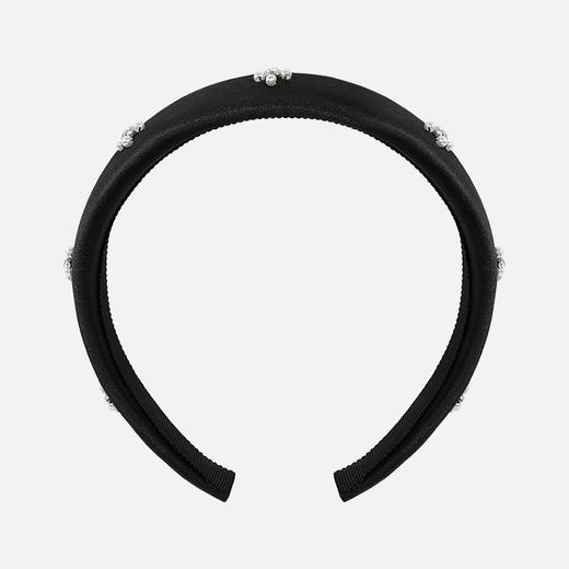 【限时折扣】ANGEL ISLAND 珍珠锆石黑白发箍 简约气质宽边轻奢复古小众优雅发饰 商品图6