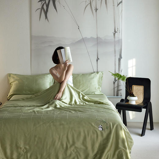 自然醒60支熊有成竹奥地利天丝提花刺绣夏被夏季丝滑凉爽空调被四件套可水洗薄被子TD 商品图6