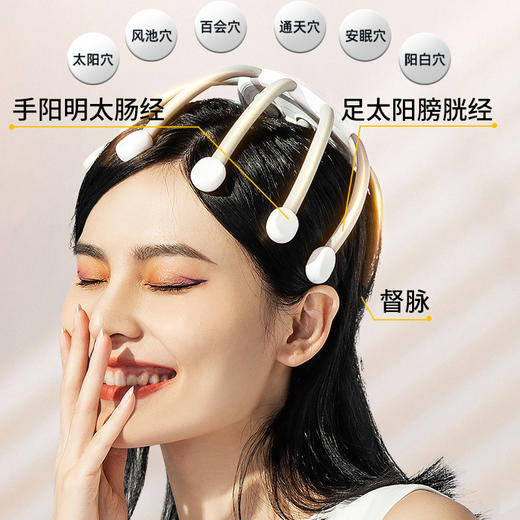和正·头部按摩器八爪鱼头皮全自动经络疏通头疼电动指压按摩仪 至臻款14颗按摩头+5种模式+蓝牙+10档力度 商品图2