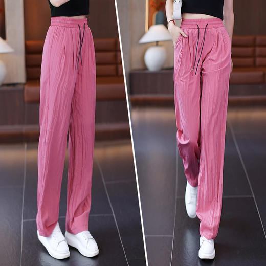 YM 9981阔腿裤薄款高腰垂感抽绳直筒本裤速干休闲裤 商品图2