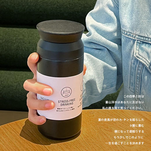 日式保温杯质感磨砂水杯女大容量杯子男不锈钢咖啡杯便携水壶儿童 商品图1