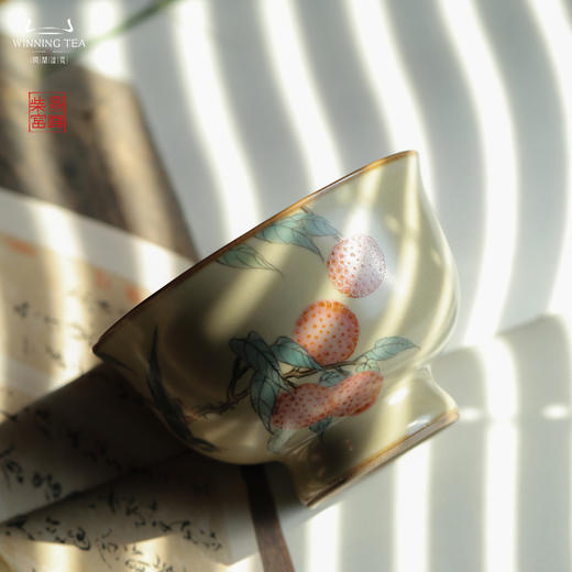 问鼎汝瓷鼎峰柴窑玉珀釉天河杯（荔枝鸟）（缺货） 商品图3