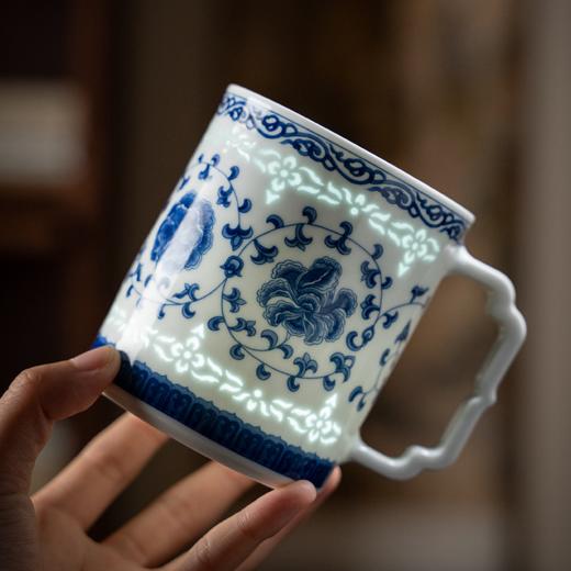 富玉 |  景德镇青花玲珑陶瓷水杯国色灵韵办公杯套组礼盒装伴手礼 商品图1