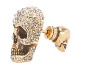ALEXANDER MCQUEEN 亚历山大·麦昆 女士黄铜密镶骷髅头耳环单只 七夕礼物 金色 710492 J160T 7286