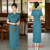 复古中国风纯色，提花长款短袖旗袍GX-582487 商品缩略图2