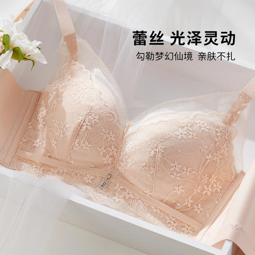 雅黛丽内衣女小胸聚拢显大性感蕾丝文胸无钢圈收副乳调整型胸罩女 商品图4
