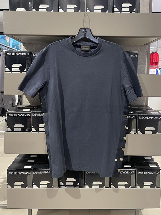 EMPORIO ARMANI/EA7 阿玛尼 男士棉混纺logo串标圆领微弹短袖T恤 商品图1