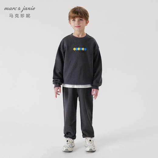 马克珍妮男童笑脸字母运动宽松卫衣儿童卫衣秋装新款241663 商品图1
