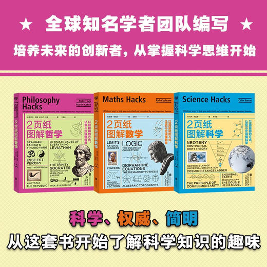 书展大捡漏！【库存100】《2页纸图解：以极聪明的方式，三步读懂数学+科学+哲学》全3册 【7-14岁】 商品图2