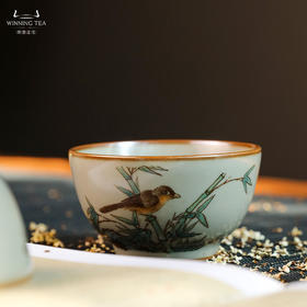 问鼎汝瓷鼎峰柴窑巍澜杯（ 竹子鸟）（缺货）