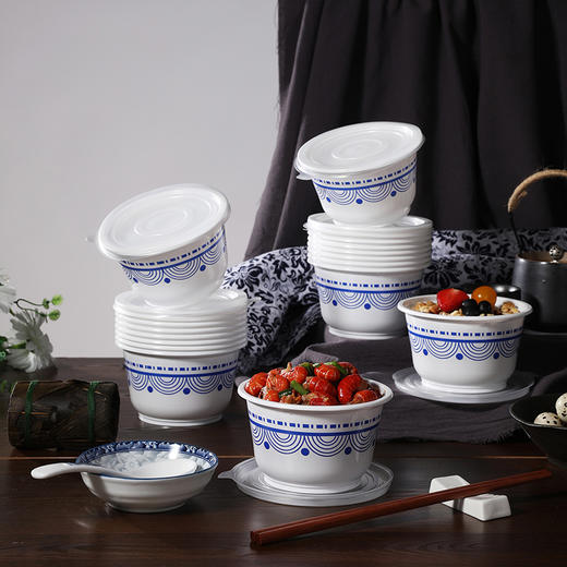 美丽雅一次性青花碗470ml*20只 商品图9