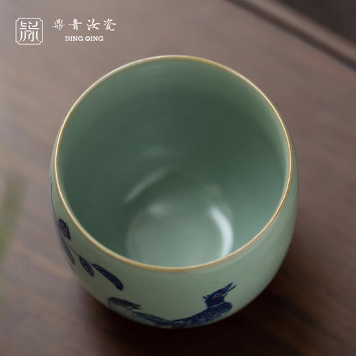 问鼎鼎青青花金钟杯（孔雀同巢） 商品图2