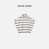 COCO ZONE 通勤风气质翻领条纹衬衣蝙蝠袖单排纽扣 23C18812 商品缩略图0
