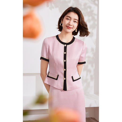 乔万尼小香风两件套气质高级感套装撞色设计EM2G842 商品图2