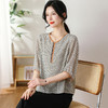 QY8-1001 妈妈夏装七分袖上衣洋气纯色中袖小衫50岁中老 年女衬衫 商品缩略图2