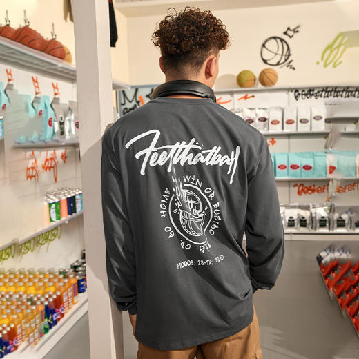 有志者UZIS 美式潮流运动长袖男夏季篮球训练复古休闲打底衫炽烈 商品图1