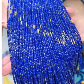 玉美人菲菲HZ#S925青金石小方糖锁骨链约2+mm-多样性发一