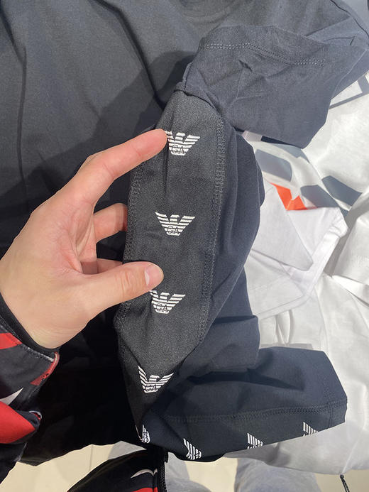 EMPORIO ARMANI/EA7 阿玛尼 男士棉混纺logo串标圆领微弹短袖T恤 商品图2