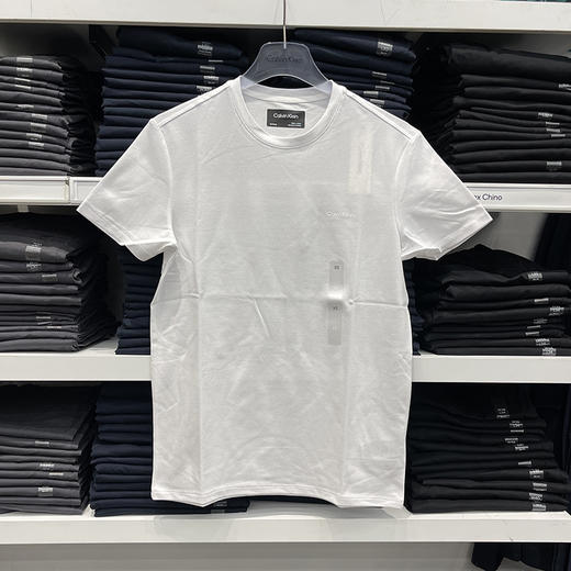 Calvin Klein/CK  男士夏季网棉字母LOGO排汗速干纯色圆领短袖T恤 商品图3