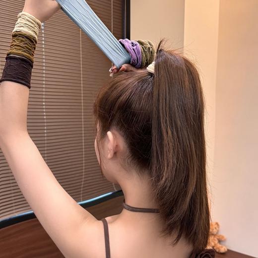 【5只装】升级款高马尾发圈 加粗加宽提花面膜肌高弹耐用头绳甜美气质扎马尾发绳女 商品图4