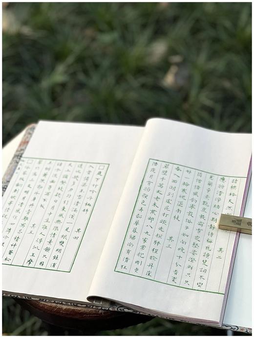 雕版绿印本！！《张充和手书上板梅花律诗集句》，线装一函一册，张充和手书，周小英跋文，沈树华雕刻，售价420元。 商品图5