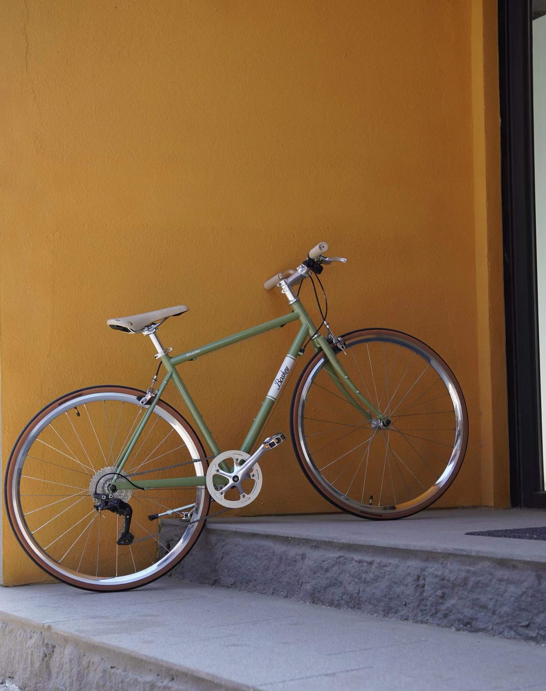 BOSKEY不死骑 Shuttler 变速钢架复古平把公路 城市通勤自行车