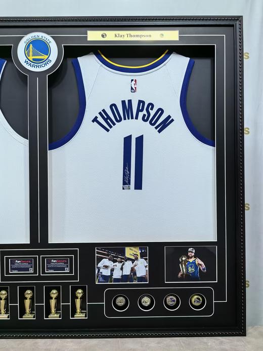 收藏系列 水花兄弟 勇士队白色双装裱 亲笔签名球衣 商品图2