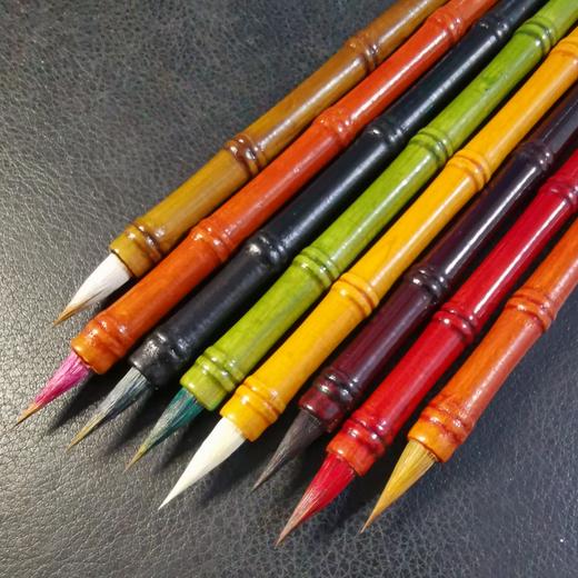 竹节造型八毫八色小楷文房四宝书法班培训选用含墨饱满有弹性 商品图2