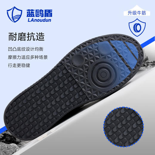 蓝鸥盾劳保鞋男防砸防刺四季款牛筋底钢包头升级凯夫拉安全鞋工作鞋 商品图5