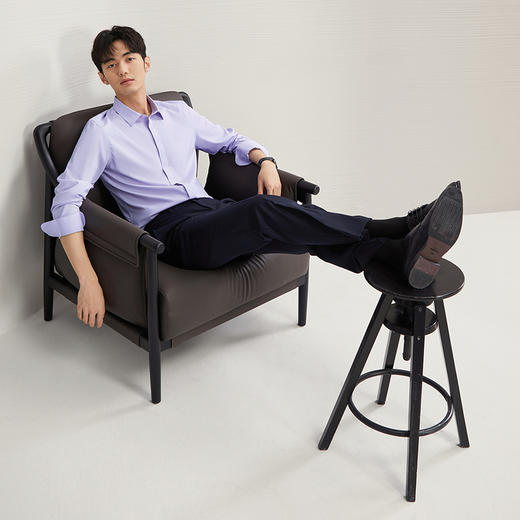 【5A抗菌2A防螨】柒牌男士长袖衬衫春秋2024新款含莫代尔商务衬衣	127A70760 商品图1