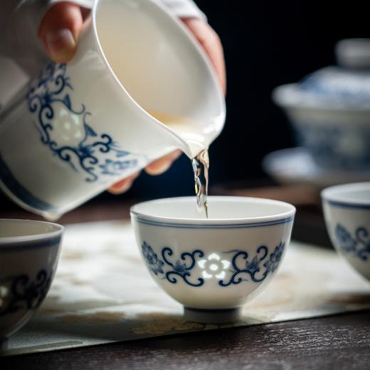富玉 景德镇玲珑瓷手绘茶具组合盖碗茶具 宝莲盖碗茶具 商品图2