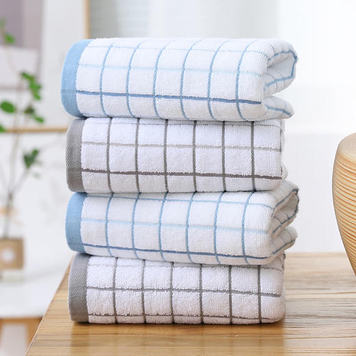 【格纹毛巾】全棉细格纹毛巾格子面巾纯棉学生洗脸巾吸水家用特价 商品图0