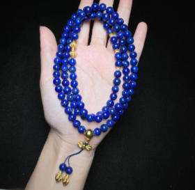 玉美人菲菲HZ/S925青金石项链圆珠约7mm