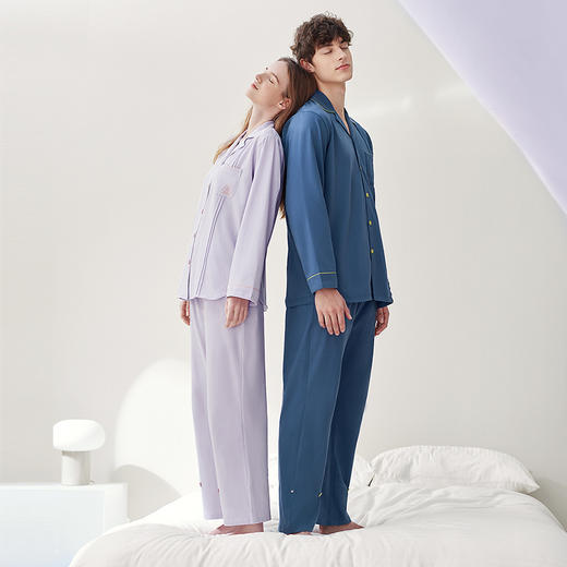 秋款95%棉长袖宽松家居服套装 A-4177芬腾 商品图3