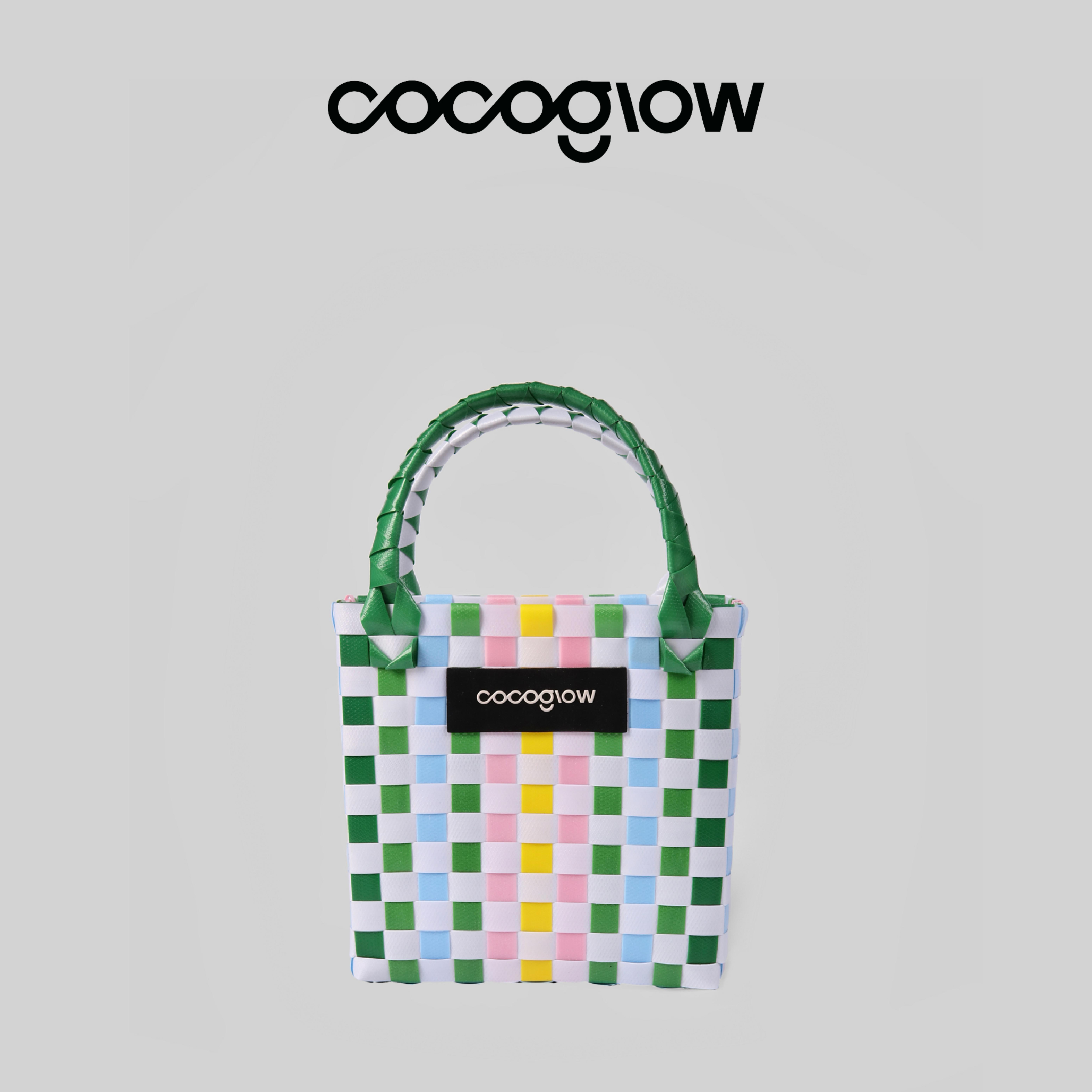 cocoglow·SPRINGPATH_春之小径小号手提包手工编织包夏天彩色菜篮子