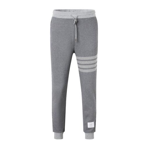 THOM BROWNE 汤姆·布朗 男士4条纹系带束脚休闲运动长裤 深灰 MJQ199A J0142 商品图0