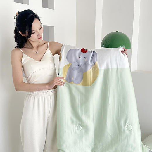 自然醒60支多巴胺大象奥地利兰精天丝数码印花夏被卡通可爱被子莱赛尔薄款被芯空调被夏季可机洗TD 商品图10